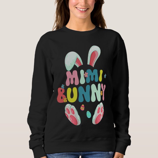 Sweatshirt Groovy Mimi Bunny Cute Matching Family Easter (Devant)