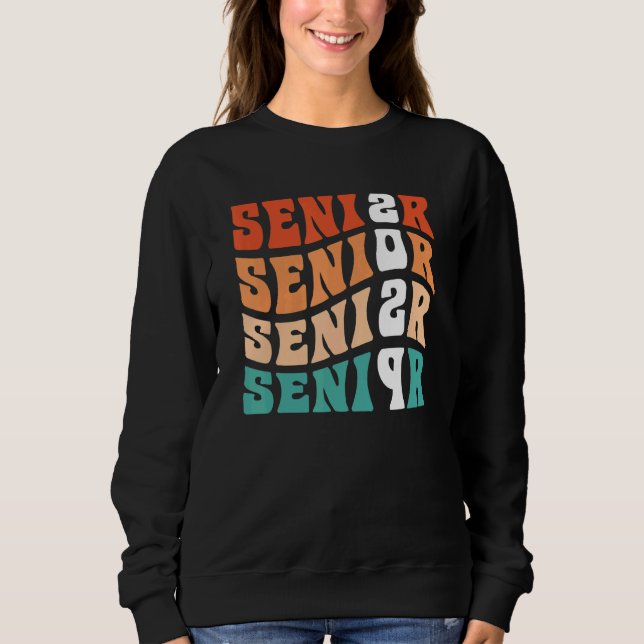 Sweatshirt Groovy Senior 2029 Graduation  My Last First Day S (Devant)