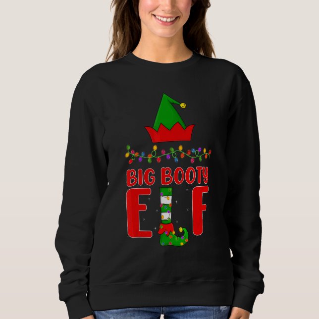 Sweatshirt Gros Booty Elf Correspondant Famille Éclairage Noë (Devant)