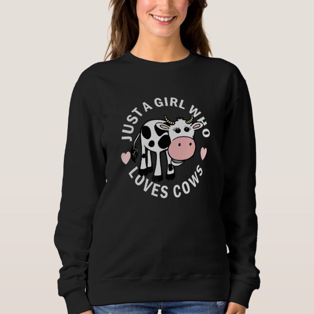 Sweatshirt Gros Coeur Oeil Heureux Vaches Rose nez Juste Une  (Devant)