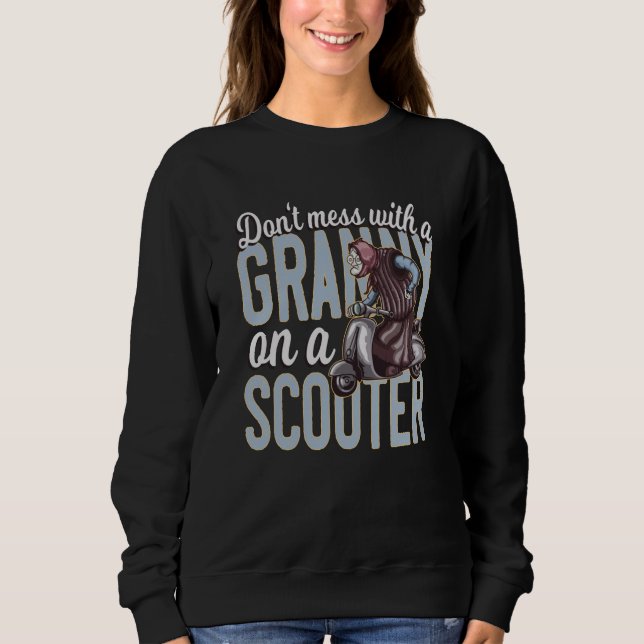 Sweatshirt Grossesse amusante sur un scooter (Devant)