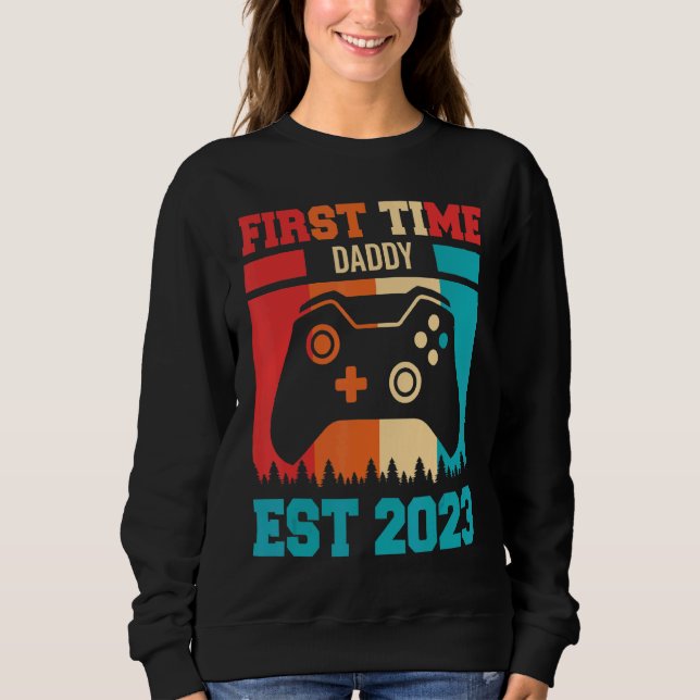 Sweatshirt Grossesse Faire-part première papa Bientôt être F (Devant)