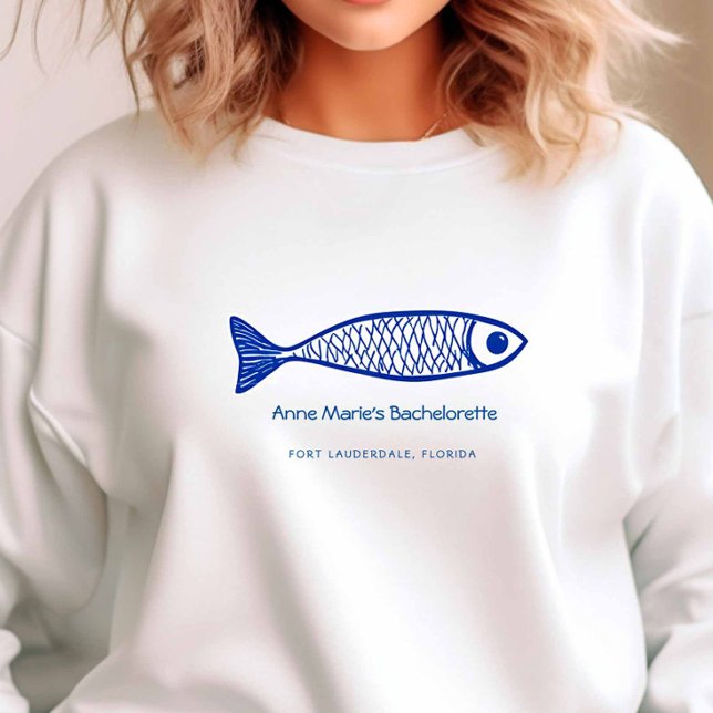 Sweatshirt Groupe Bachelorette Bleu Poisson Côtier (Coastal Fish Bachelorette Sweatshirt)