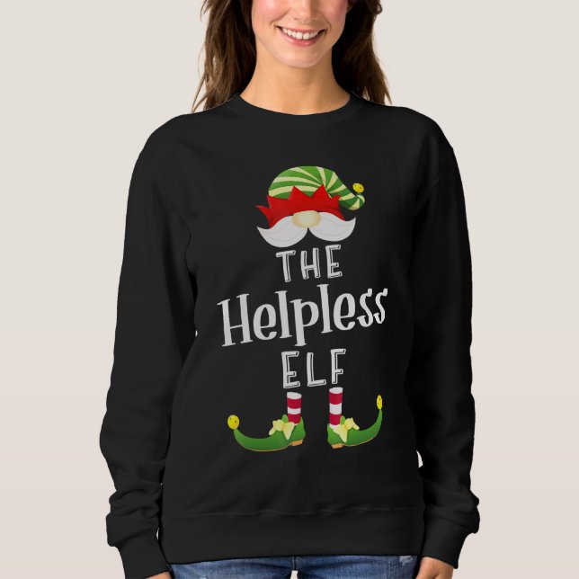 Sweatshirt Groupe Elf sans défense Noël Pajama Party (Devant)