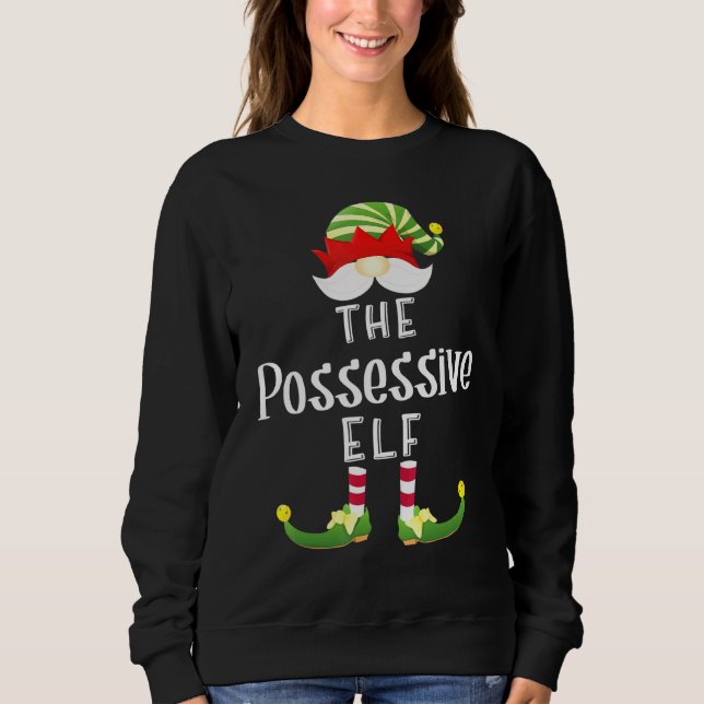 Sweatshirt Groupe Elfe Possessif Pajama de Noël (Devant)