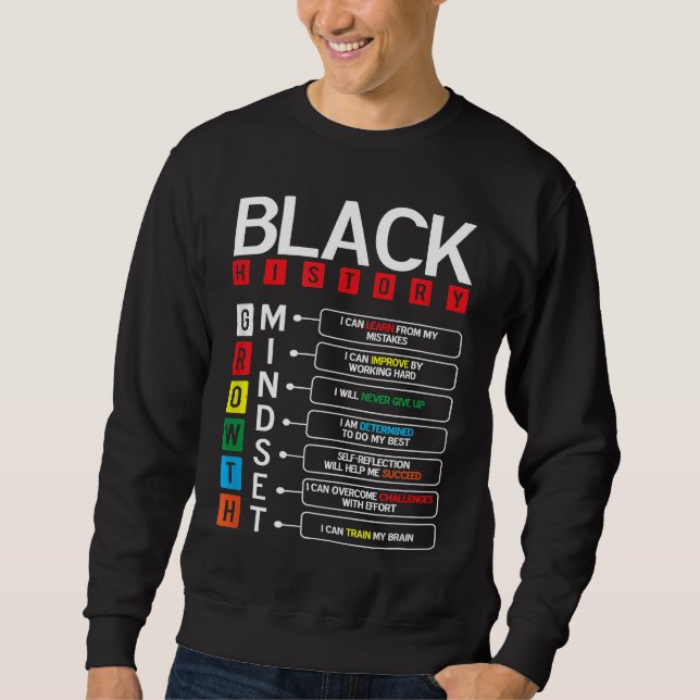 Sweatshirt Growth Mindset Definition Cool Black History Month (Devant)