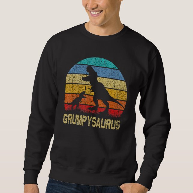 Sweatshirt Grumpy Saurus T Rex Dinosaur Grumpy Saurus Family  (Devant)