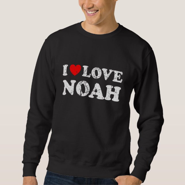 Sweatshirt Grunge désossé usé Style I Love Noah (Devant)