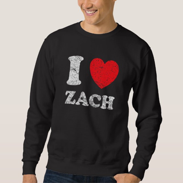 Sweatshirt Grunge détendu Style épuisé J'aime Zach (Devant)