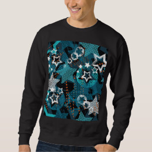 Sweatshirt Grunge star motif, design pour enfants ludique.