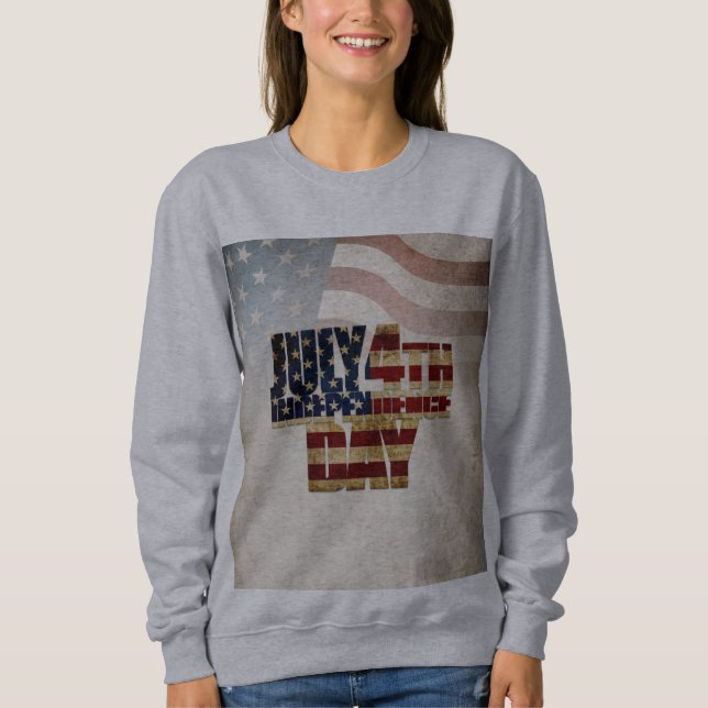 Sweatshirt Grunge USA juillet 4 Juillet Indépendance Graphiqu (Devant)