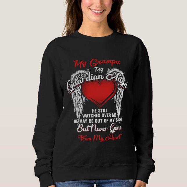 Sweatshirt Guardian Angel My Grampa Christmas He Watches Over (Devant)
