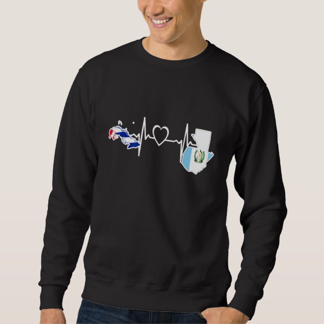 Sweatshirt Guatemala Cuba Drapeau Guatemalteque Cubain Battem (Devant)