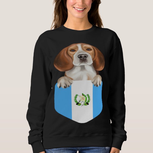 Sweatshirt Guatemala Flag Beagle Dog In Pocket (Devant)