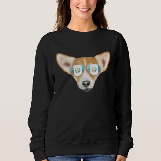 Sweatshirt Guatemala Flag Pembroke Welsh Corgi Dog Guatemala  (Devant)