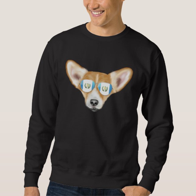 Sweatshirt Guatemala Flag Pembroke Welsh Corgi Dog Guatemala  (Devant)