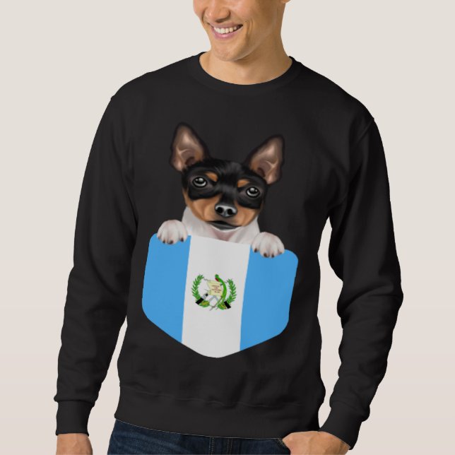 Sweatshirt Guatemala Flag Toy Fox Terrier Dog In Pocket (Devant)