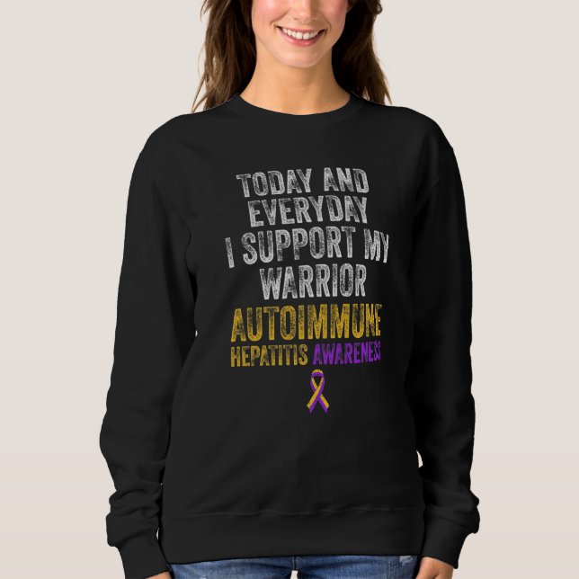Sweatshirt Guerrier de survivant de l'hépatite auto-immune 11 (Devant)