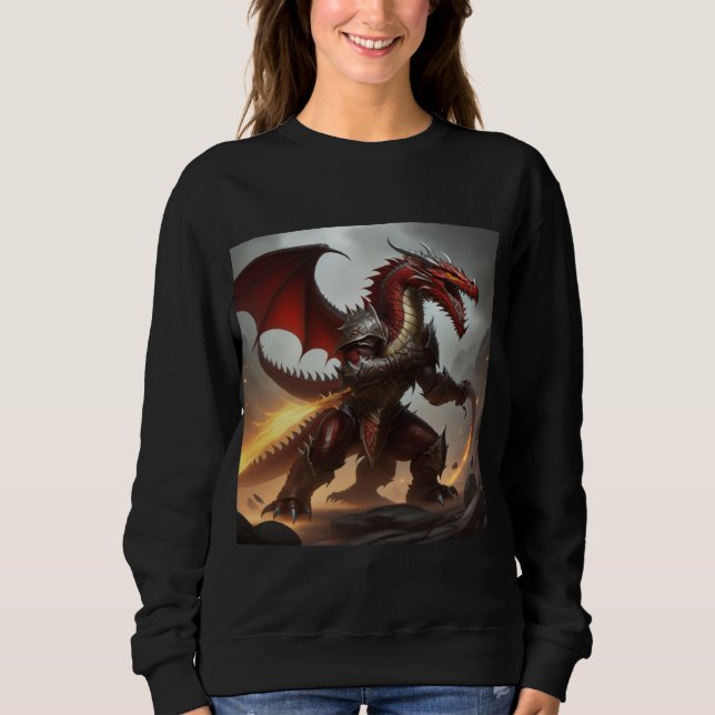 Sweatshirt Guerrier dragon rouge  (Devant)