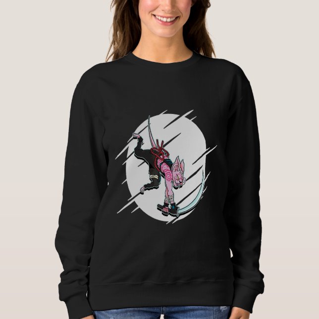Sweatshirt Guerrier Samouraï Chat Sphynx (Devant)