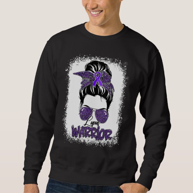 Sweatshirt Guerrière du lupus violet pour la sensibilisation  (Devant)