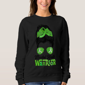 Sweatshirt Guerrière en santé mentale Messy Bun Femmes Santé