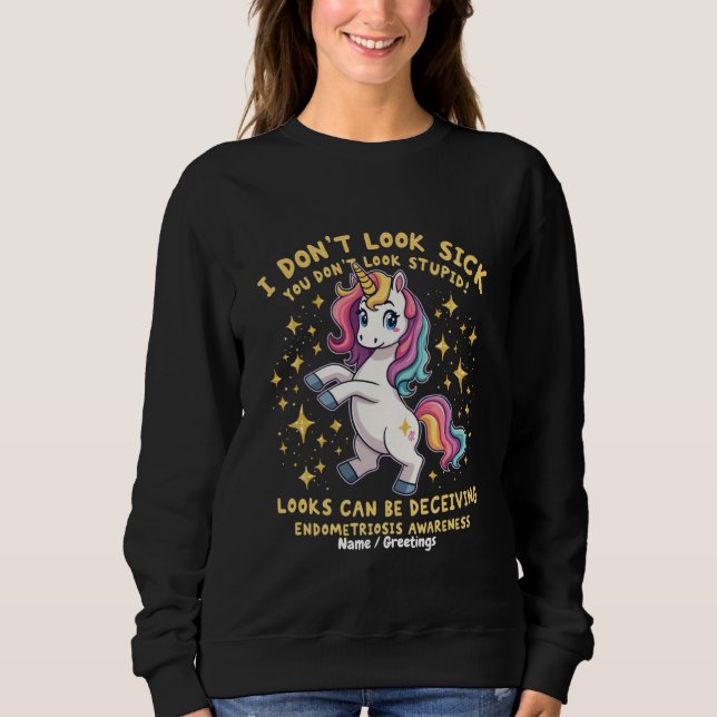 Sweatshirt Guerrière Licorne Forte pour la Sensibilisation à  (Devant)