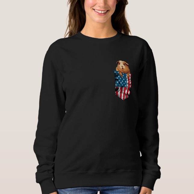 Sweatshirt Guinea Pig Pocket 4th of July American Flag  Patri (Devant)