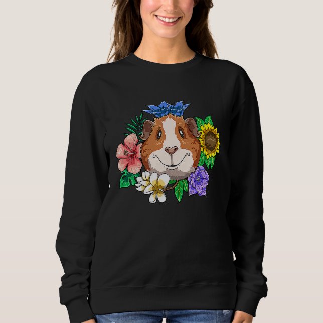Sweatshirt Guinea Pig Smile Flowers Laughter for a Guinea pig (Devant)