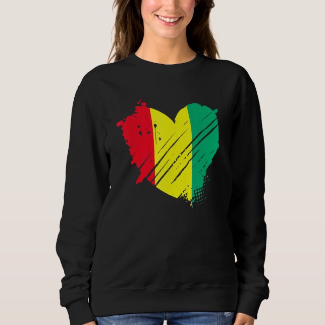 Sweatshirt Guinée Drapeau J'Aime La Guinée C'Est Dans Mon Adn (Devant)