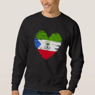 Sweatshirt Guinée équatoriale Coeur Guinée équatoriale Drapea