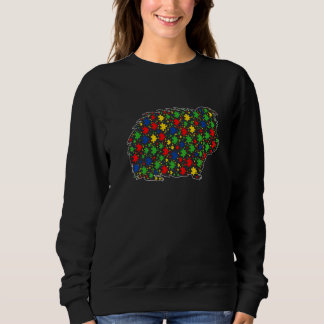 Sweatshirt Guinéen Pig Animaux Puzzle Pièces Sensibilisation 