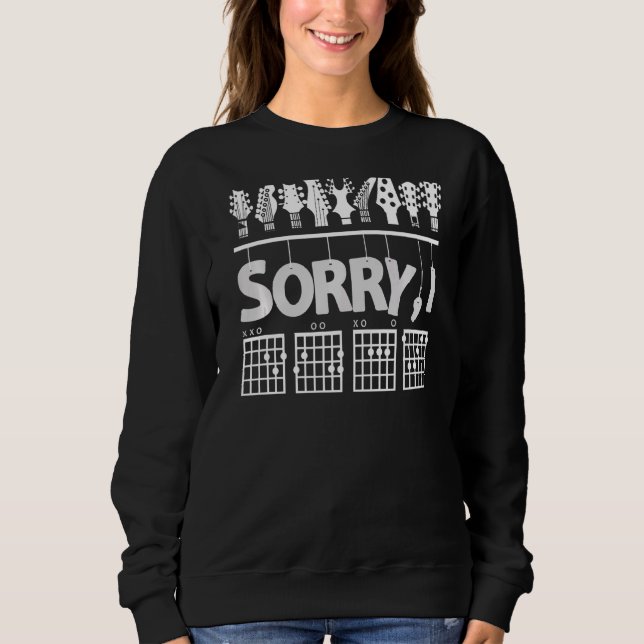 Sweatshirt Guitare Désolé J'Ai Dgaf Message caché Chords Guit (Devant)