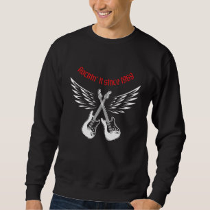 Sweatshirt Guitare électrique Guitariste Rock Hard guitare né