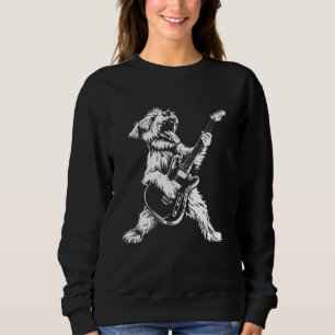 Sweatshirt Guitare guitariste chien - Feu Terrier papa maman