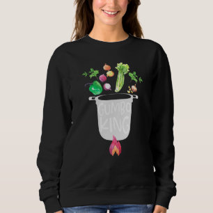 Sweatshirt Gumbo King Avec Pot Gumbo Et Légumes Volants Pour