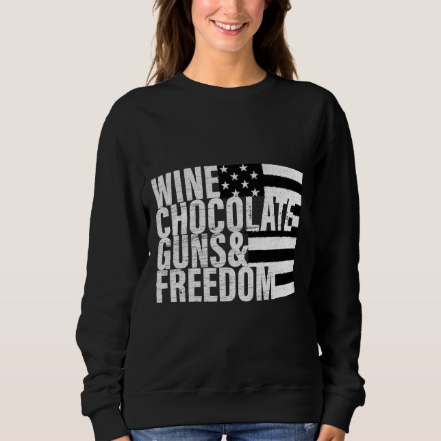 Sweatshirt Gúns Au Chocolat Vin &amp Amp Liberté Drapeau Femm (Devant)