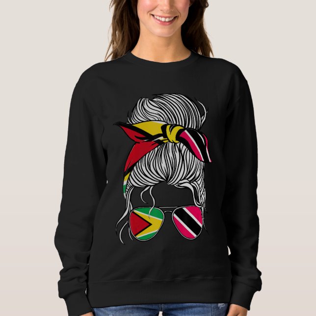 Sweatshirt Guyana Flag Trinidad&Tobago Grown Women Girl Count (Devant)