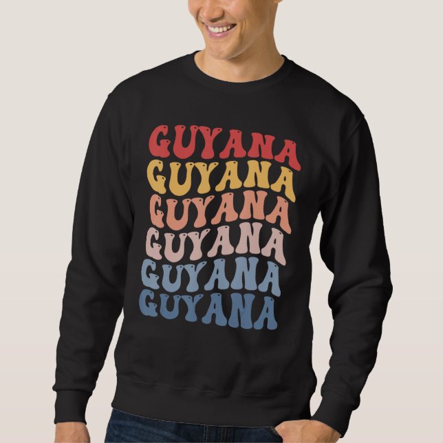 Sweatshirt Guyana Groovy Retro Guyanese (Devant)