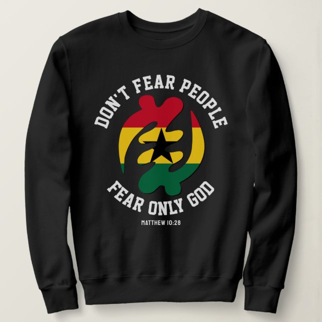 Sweatshirt Gye Nyame Adinkra CRAINTE SEULEMENT DIEU Christian (Design devant)