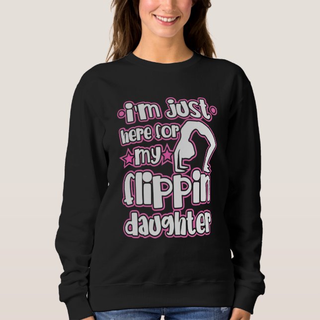 Sweatshirt Gymnaste Maman Ou Papa Flippin Fille Silhouette De (Devant)