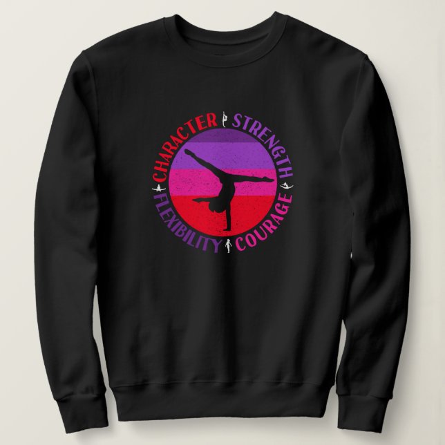 Sweatshirt Gymnastique Féminine Caractère Force Courage (Design devant)