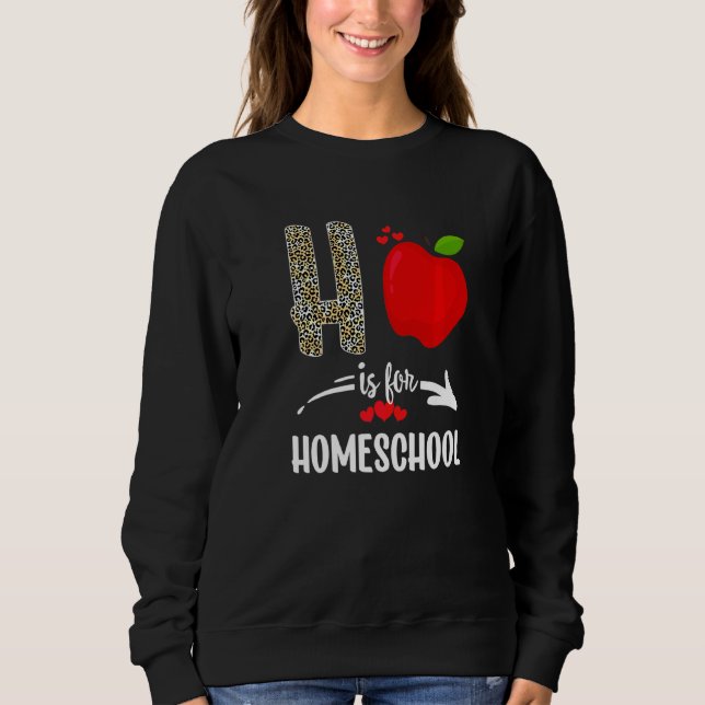 Sweatshirt H Est Pour Homeschool Leopard Homeschool Enseignan (Devant)