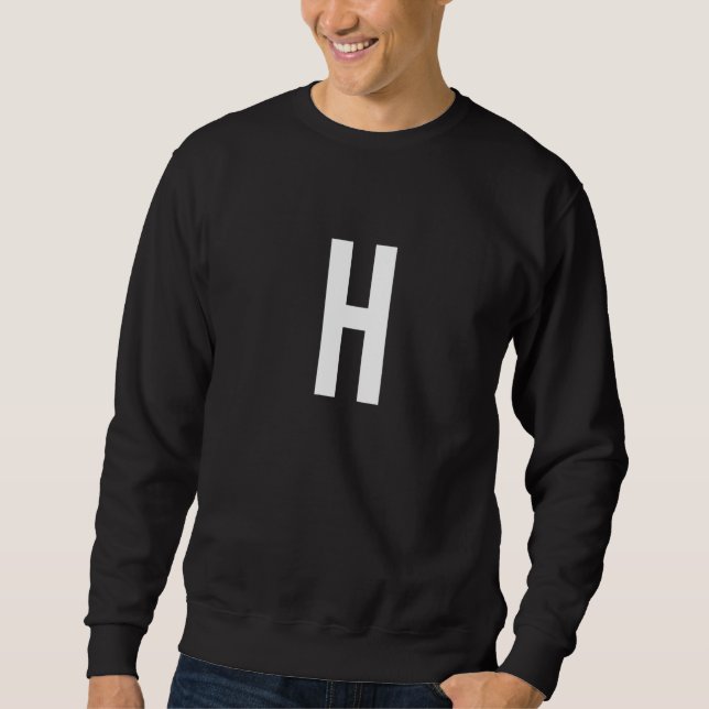 Sweatshirt H Letter Number Symbol Alphabet Initial Premium (Devant)