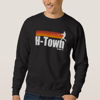 Sweatshirt H Town Ville de Houston Texas Baseball Rayures Vin