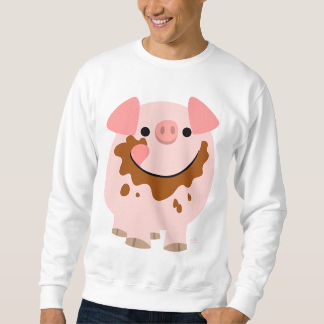 Sweatshirt Habillement d'hommes de porc de bande dessinée de (Devant)