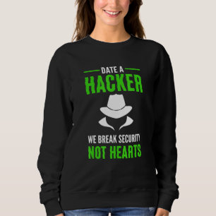 Sweatshirt Hacker Casquette blanc. Cyber Guerrier. Cybersécur