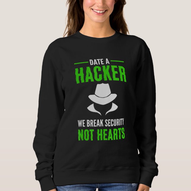 Sweatshirt Hacker Casquette blanc. Cyber Guerrier. Cybersécur (Devant)