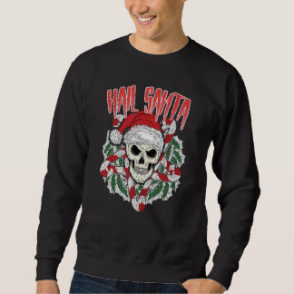 Sweatshirt Hail Père Noël Pentagram crâne de Noël moche