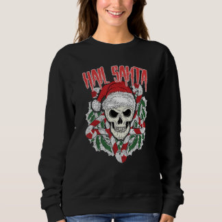 Sweatshirt Hail Père Noël Pentagram crâne de Noël moche